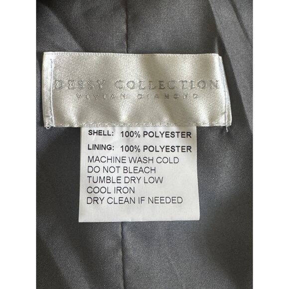 NWT Dessy Collection Vivian Diamond Open Back Sleeveless Dress Charcoal Sz 18 - Picture 6 of 9